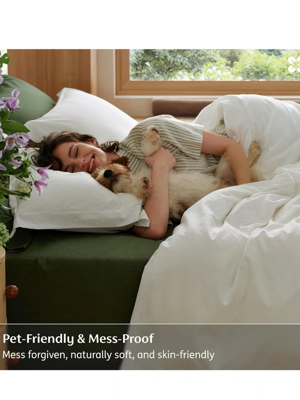Ivory 100% Cotton Queen Duvet Cover Set - Washed Percale